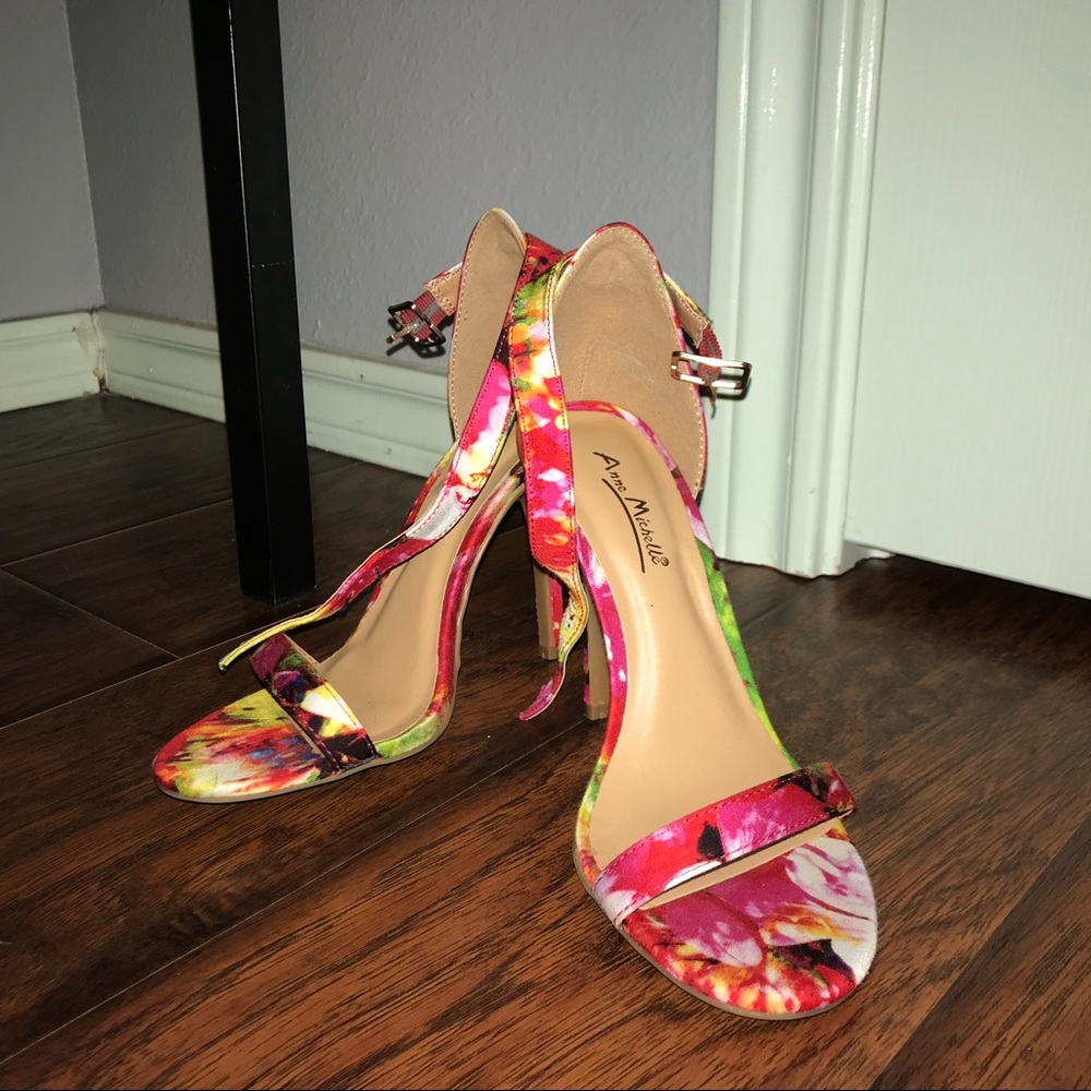 floral high-heels